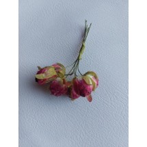 Цветы из ткани "бархат 2 см в пучках (6 шт) цв. винный, цена за пучок